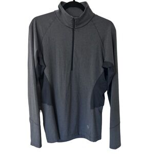 Mountain Hardwear Women 1/2 Zip Gray Long Sleeve Size Large Hiking Outdoor Layer